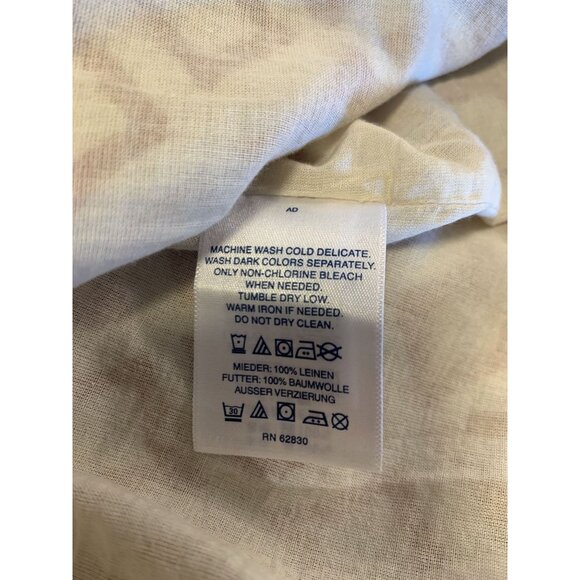 Lands End Linen Beaded Button Collar Midi Dress Coastal Grandma Size 8 - Picture 7 of 7